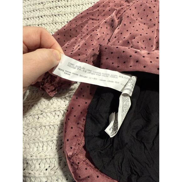 Zara Satin Polka Dot Dress Ruffle Long Sleeve Baby Girl 18-24M Spain Mauve - Picture 6 of 6